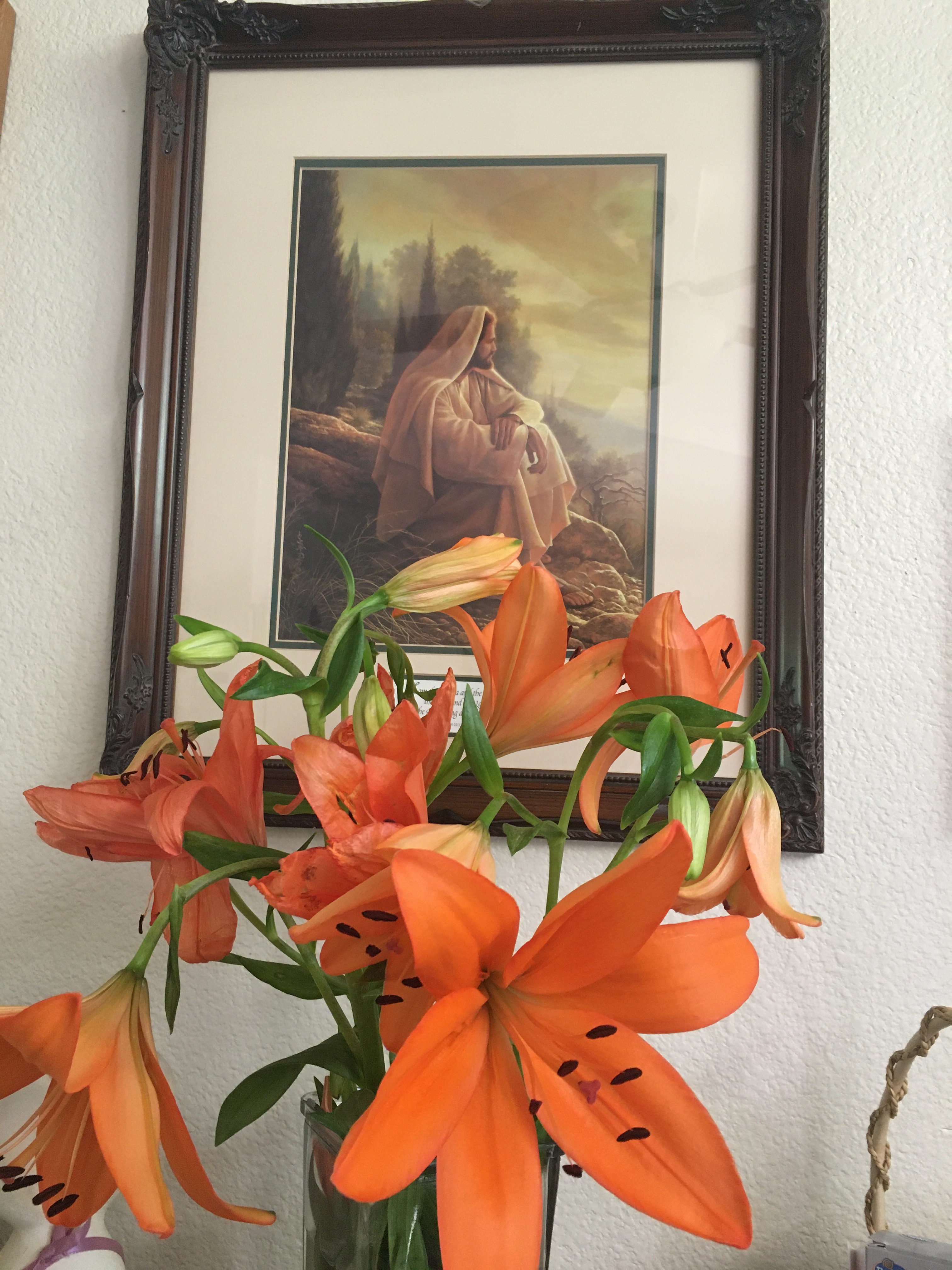 jesus with flowers